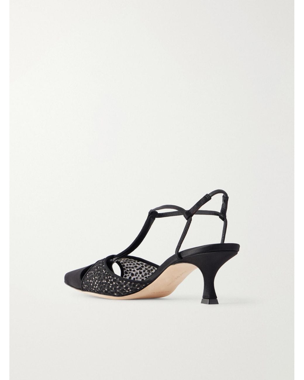 Manolo Blahnik Black Spliced Mesh High Heels