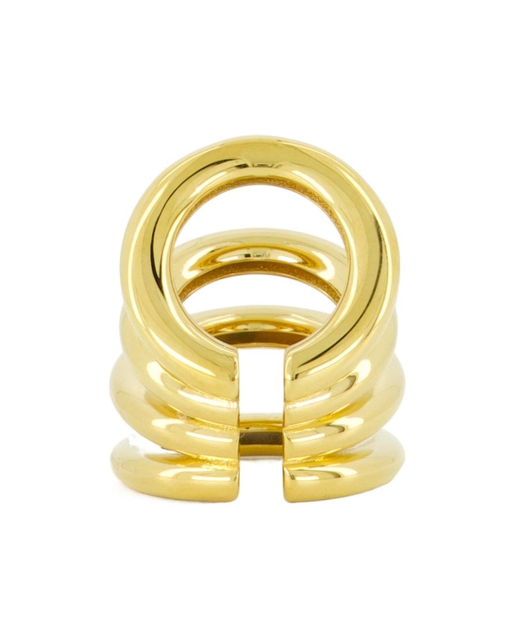 Rabanne Metallic Rabanne Punk Spiral Hoop Earrings
