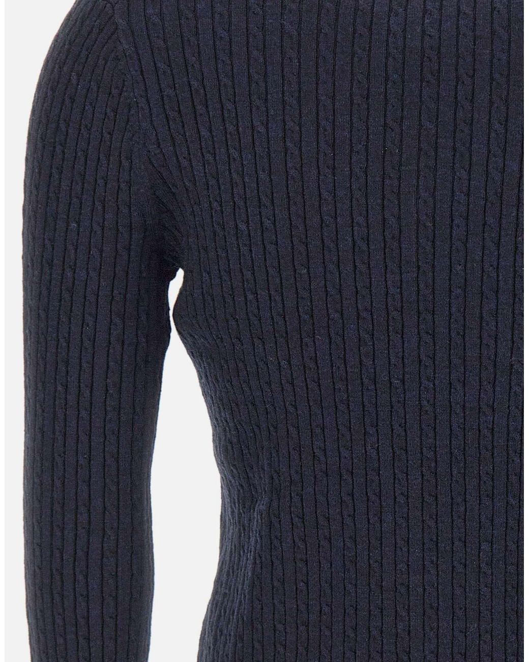 Vince Blue Ribbed Cropped Cardigan