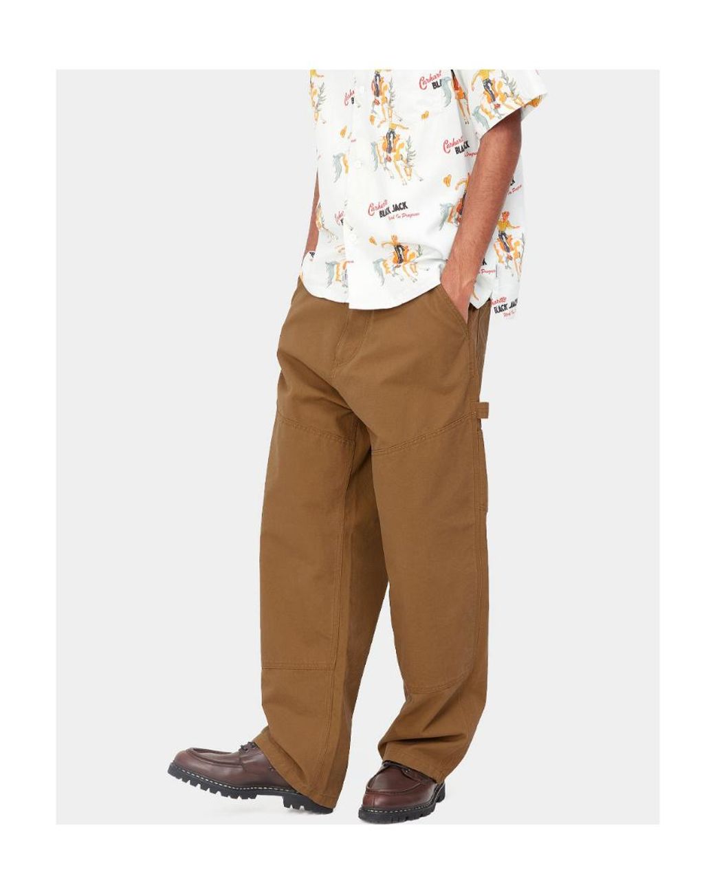 Carhartt Green Wide Panel Cotton Trousers for men