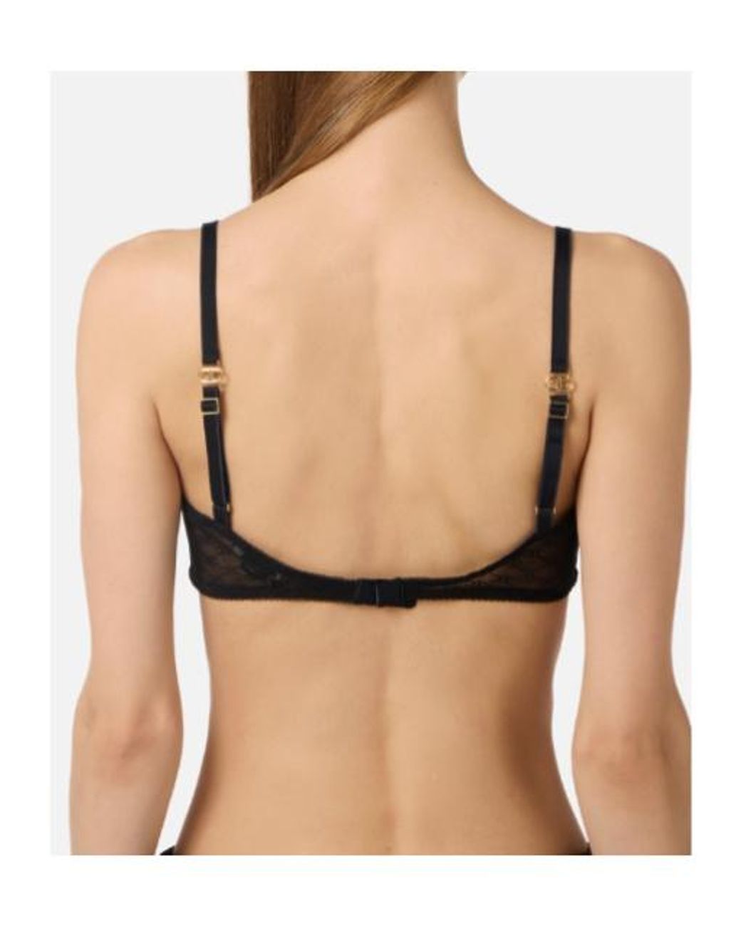 Elisabetta Franchi Black Monogram Tulle Bra