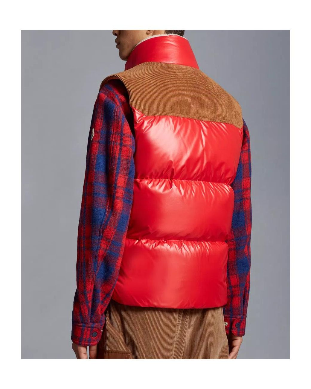 Moncler Red Ardeche Button-Up Down Vest for men