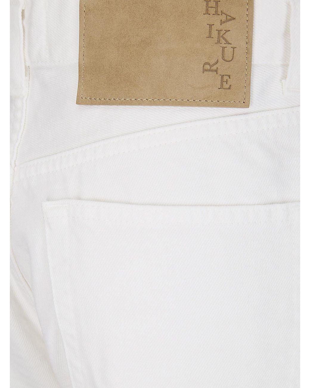 Haikure White Logo Patch Wide-Leg Jeans