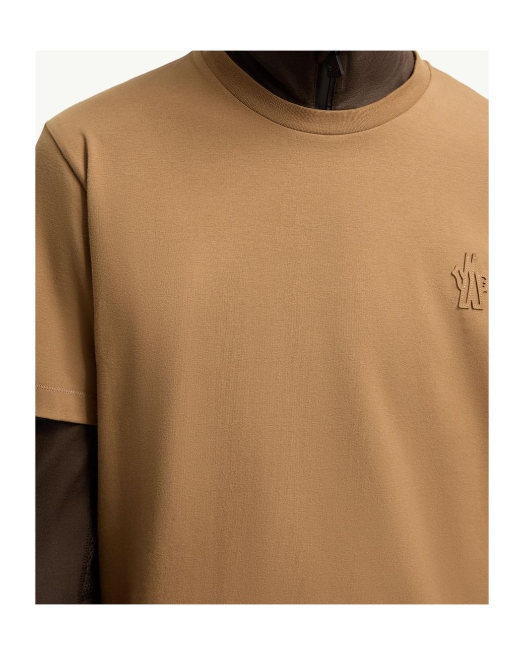 Moncler Brown Logo Patch Cotton Blend T-Shirt (Three Pack) for men