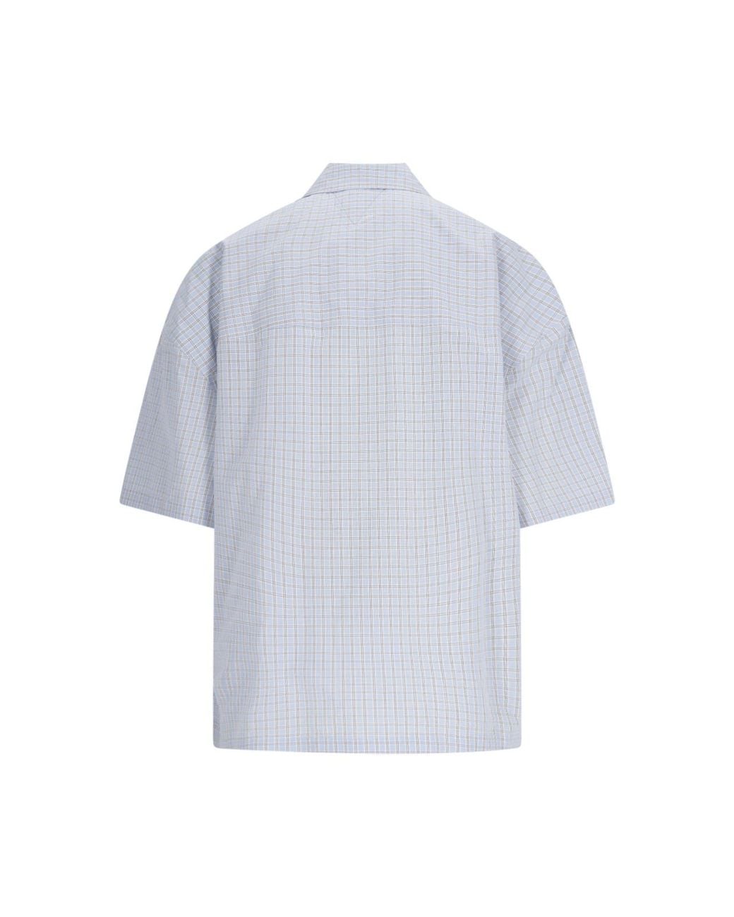 Bottega Veneta White Bv Embroidered Check Overshirt for men