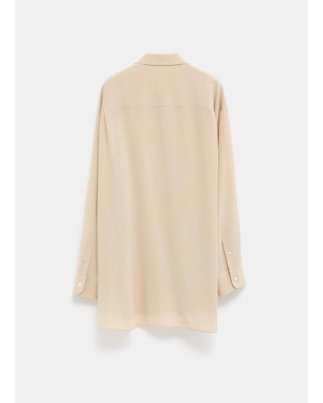 The Row Natural Button Round Hem Top