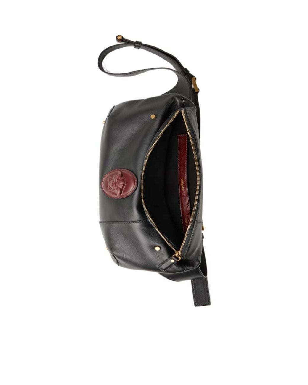 Versace Black Lou Zipped Belt Bag for men