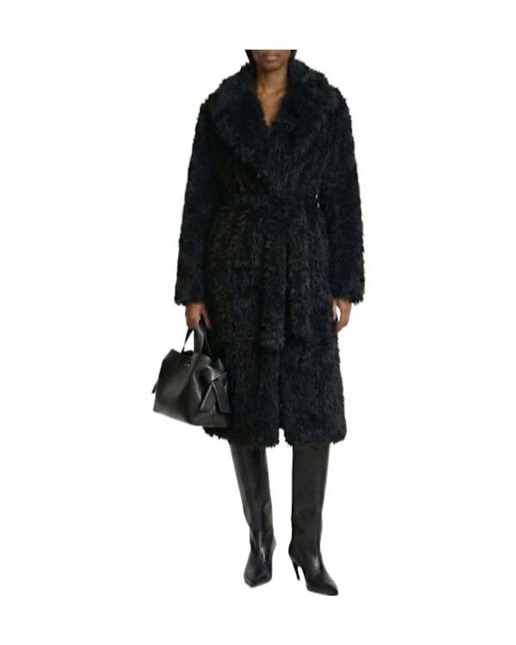 Acne Black Plush Long Coat