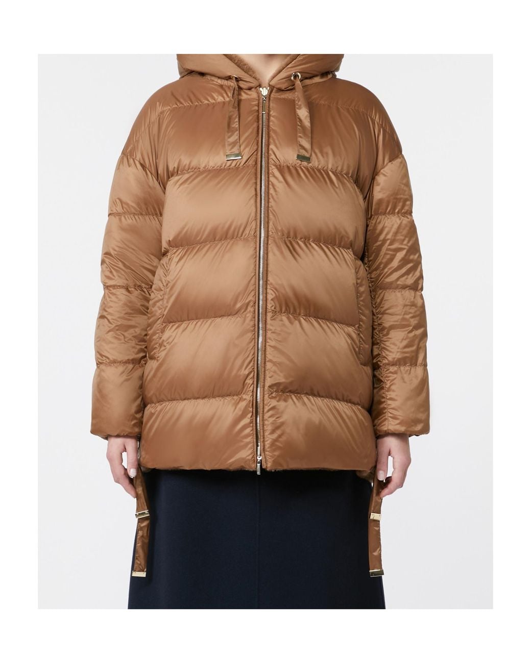 Max Mara Brown The Cube Olivia Reversible Zip-Up Hooded Coat