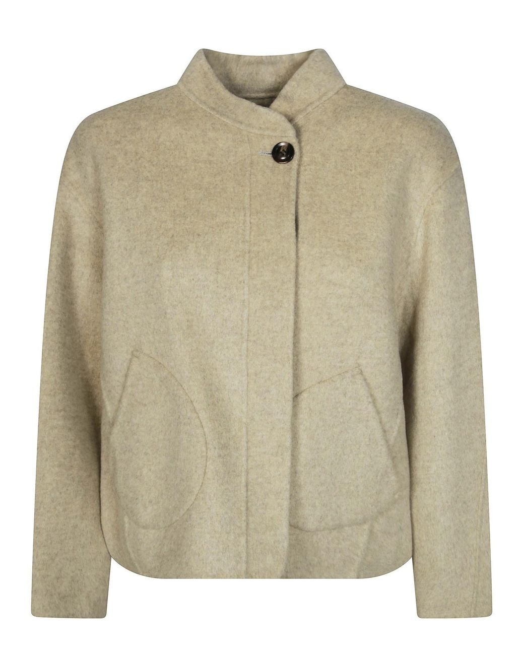 Soeur Natural Windsor Cropped Asymmetric Jacket