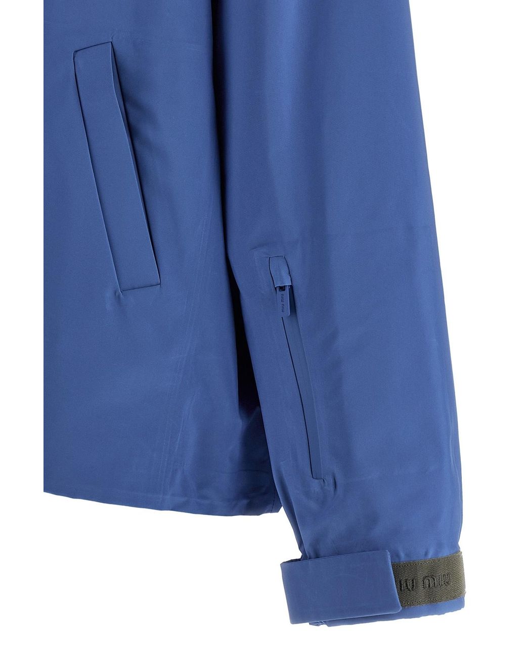 Miu Miu Blue Logo-Embroidered Zipped Jacket