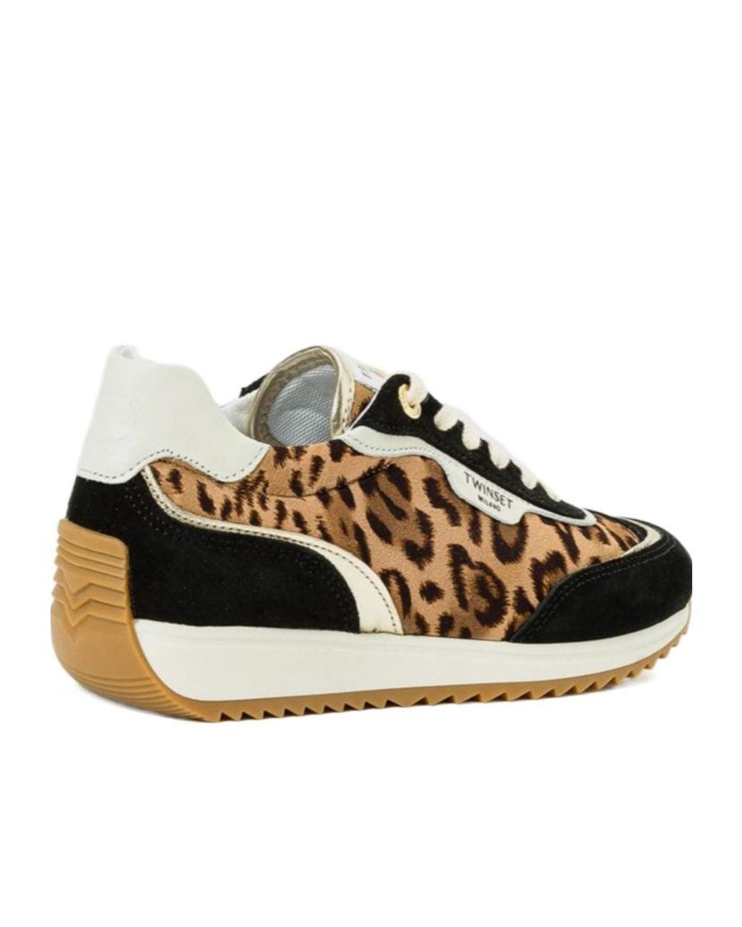 Twinset Black Leopard-Print Sneakers