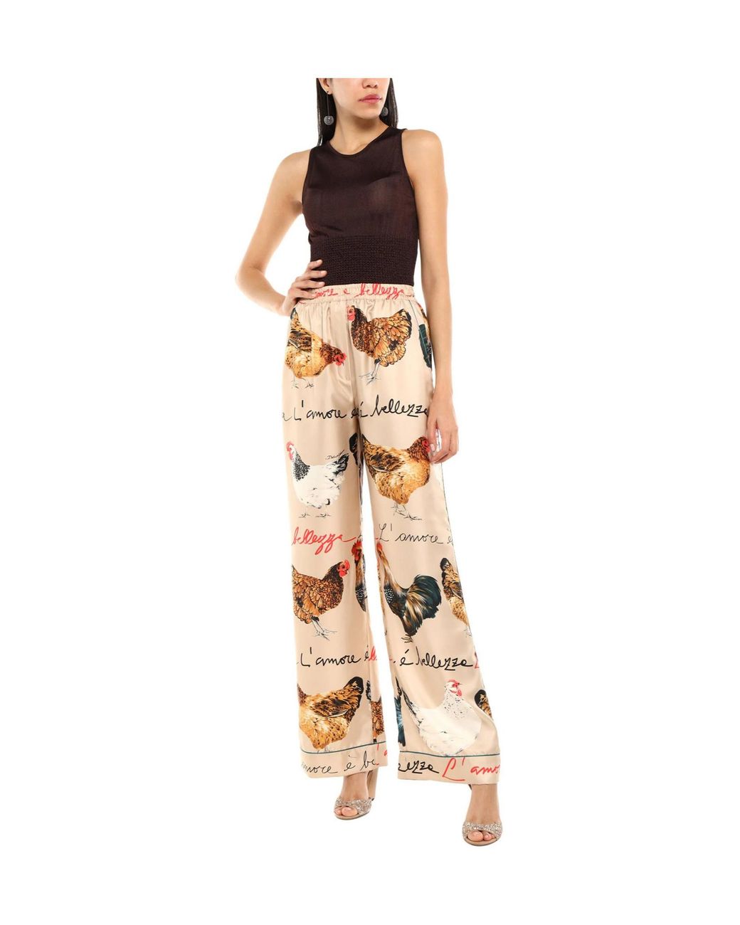 Dolce & Gabbana Natural Colorful Printed Casual Pants
