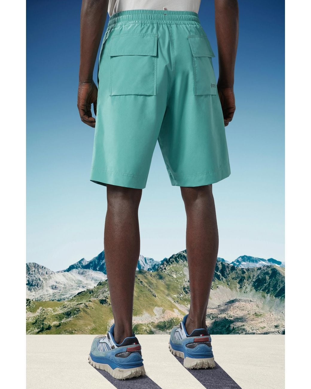 Moncler Blue Grenoble Drawstring Bermuda Shorts for men