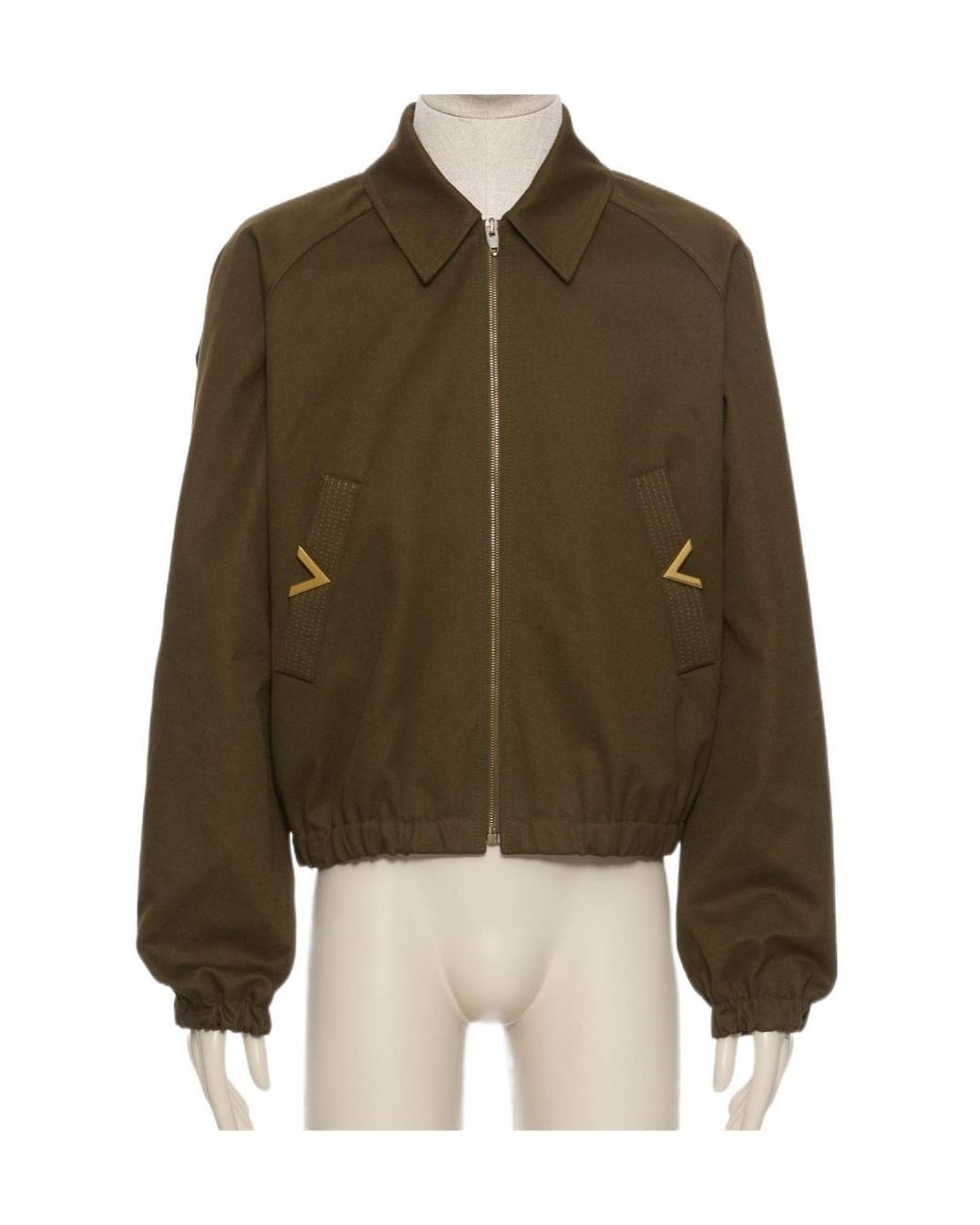 Valentino Green Logo Plaque Zip-Up Jacket for men