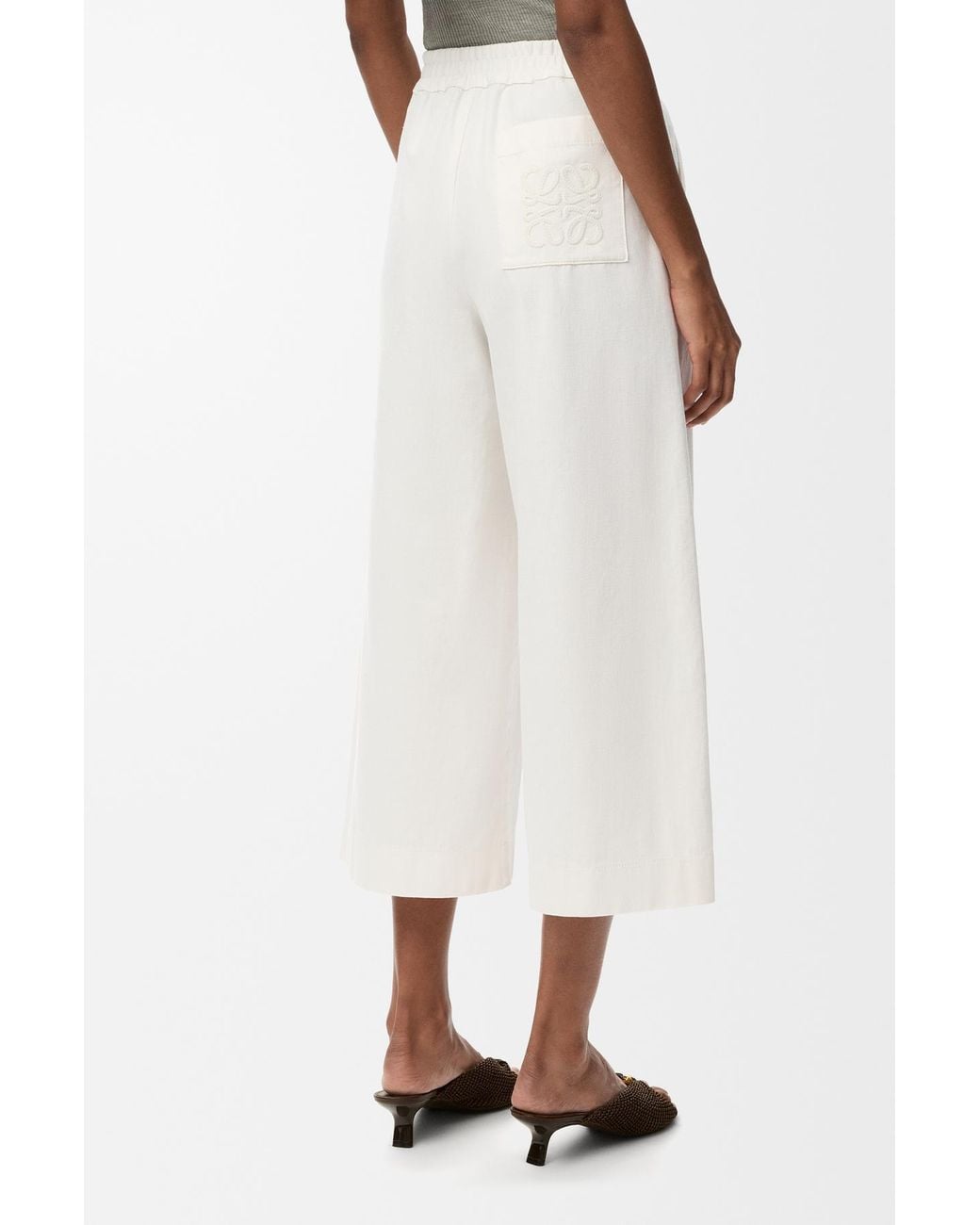 Loewe White X Paula's Ibiza Anagram-Embroidered Jeans