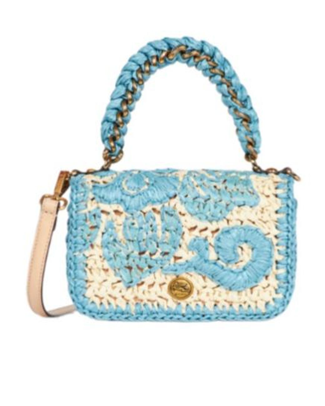 【ETRO】ミニ ウーブン ラフィア ボンドバッグ Etro Mini Woven Bond Bag in Blue | Lyst