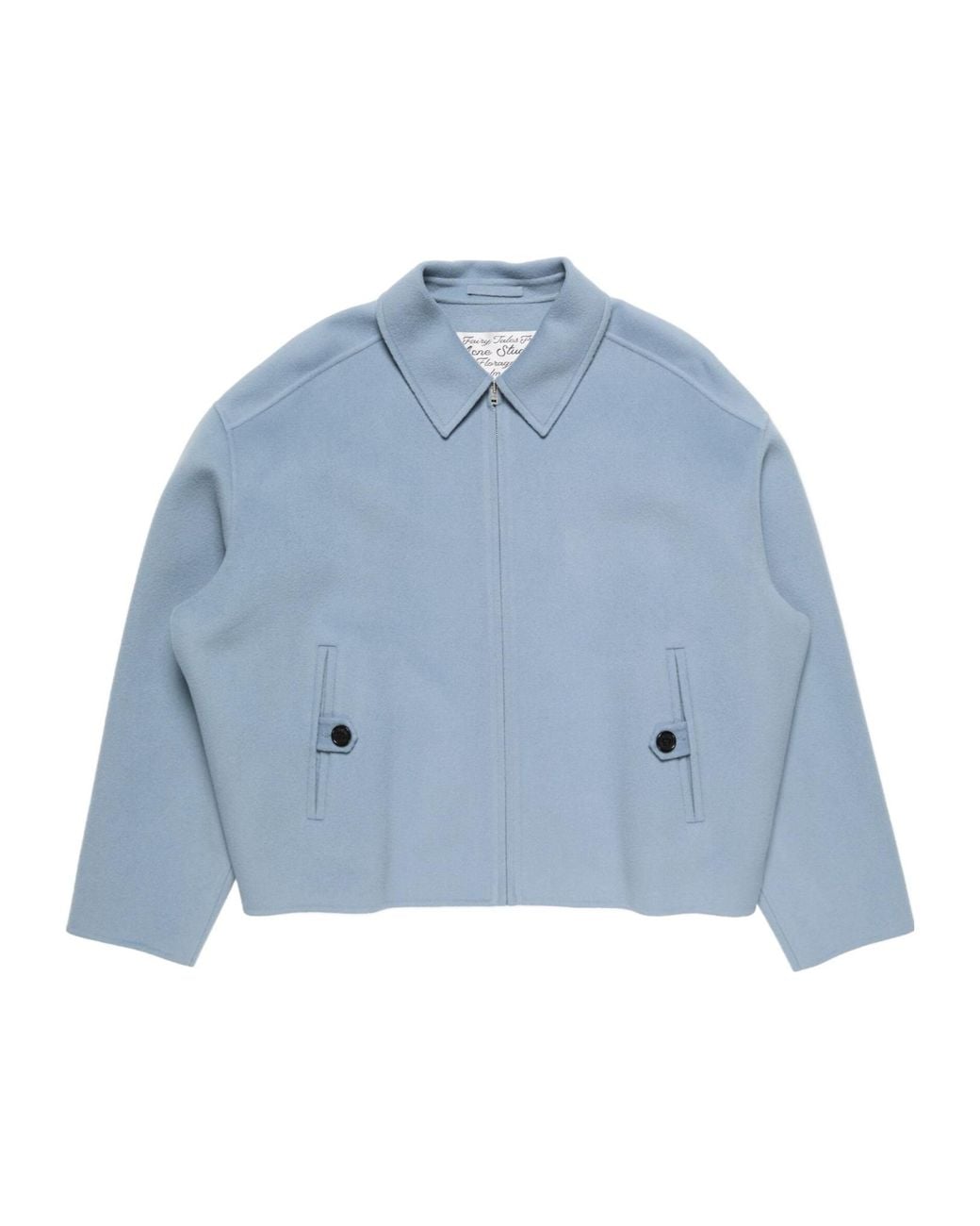 Acne Blue Zip-Up Wool Jacket for men