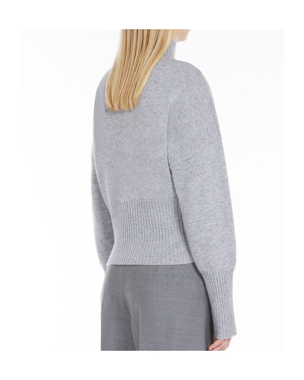 Max Mara Gray Studio High Neck Long-Sleeved Jumper