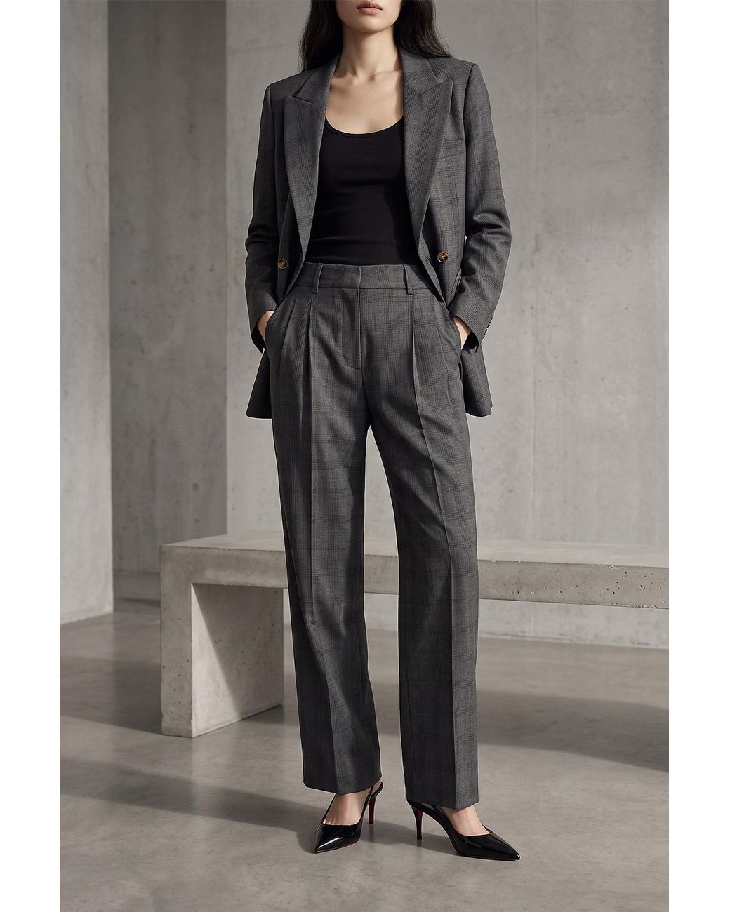 Blazé Milano Black Blazé Milano Bravado Checked Double-Breasted Blazer