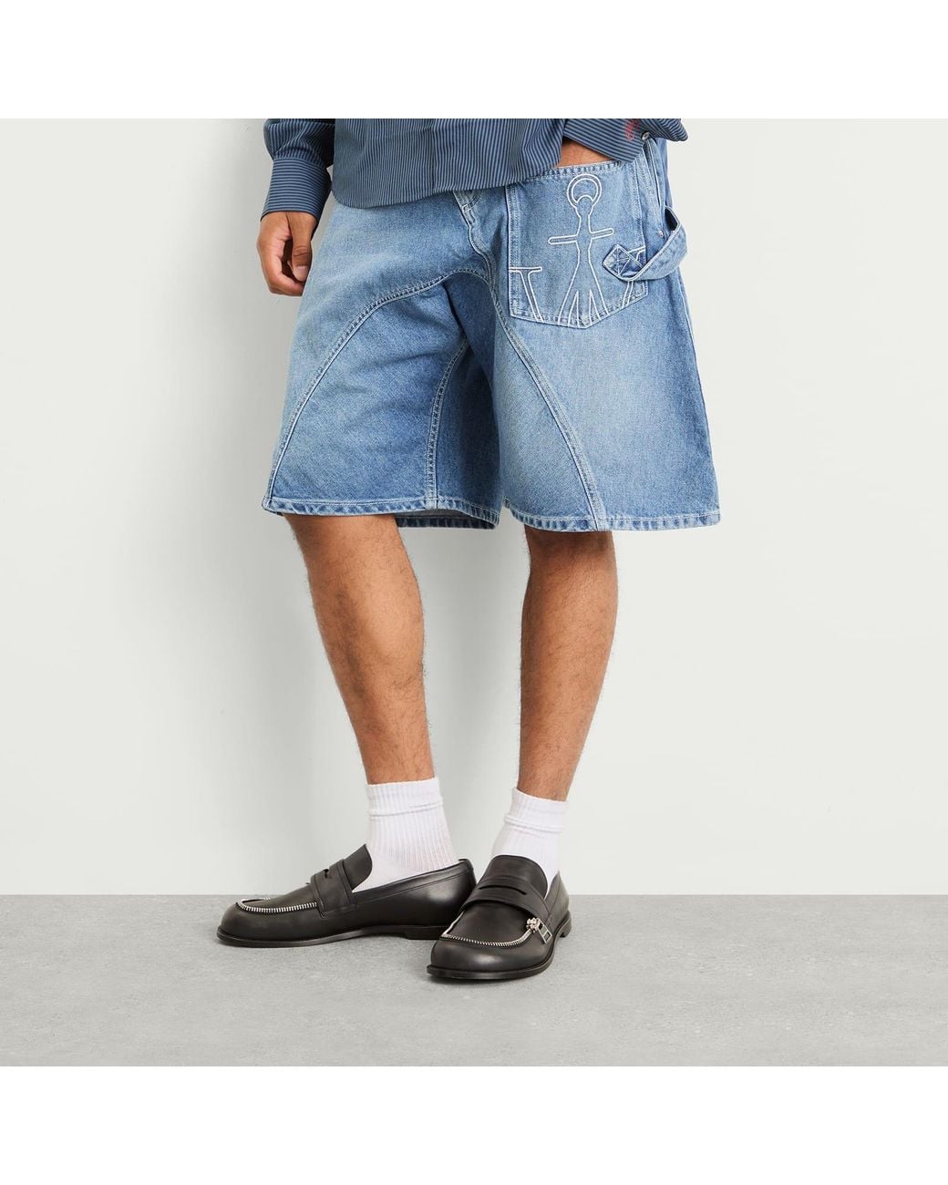 J.W. Anderson Blue Twisted Workwear Shorts for men