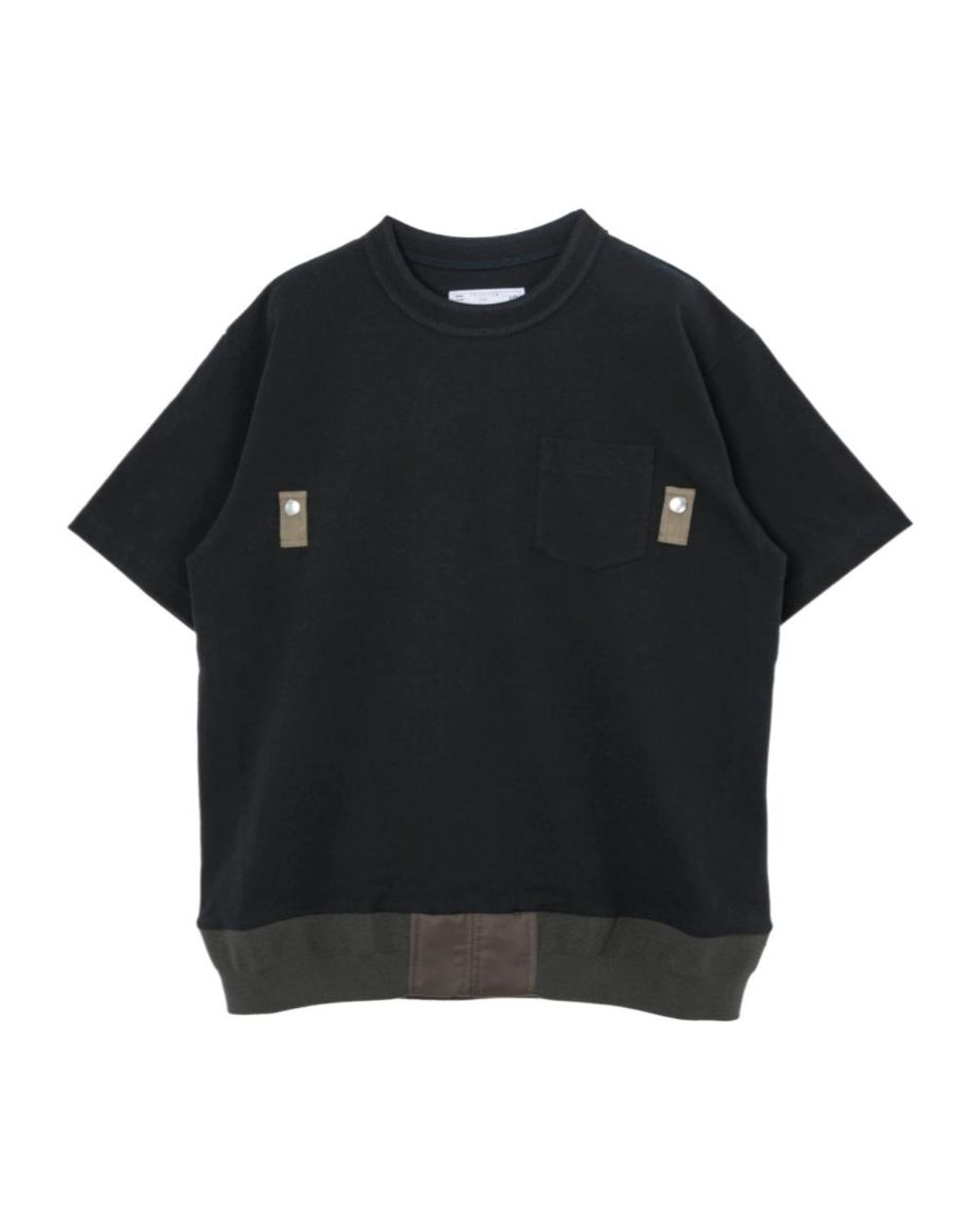 Sacai Black Patch Pocket Crewneck T-Shirt for men