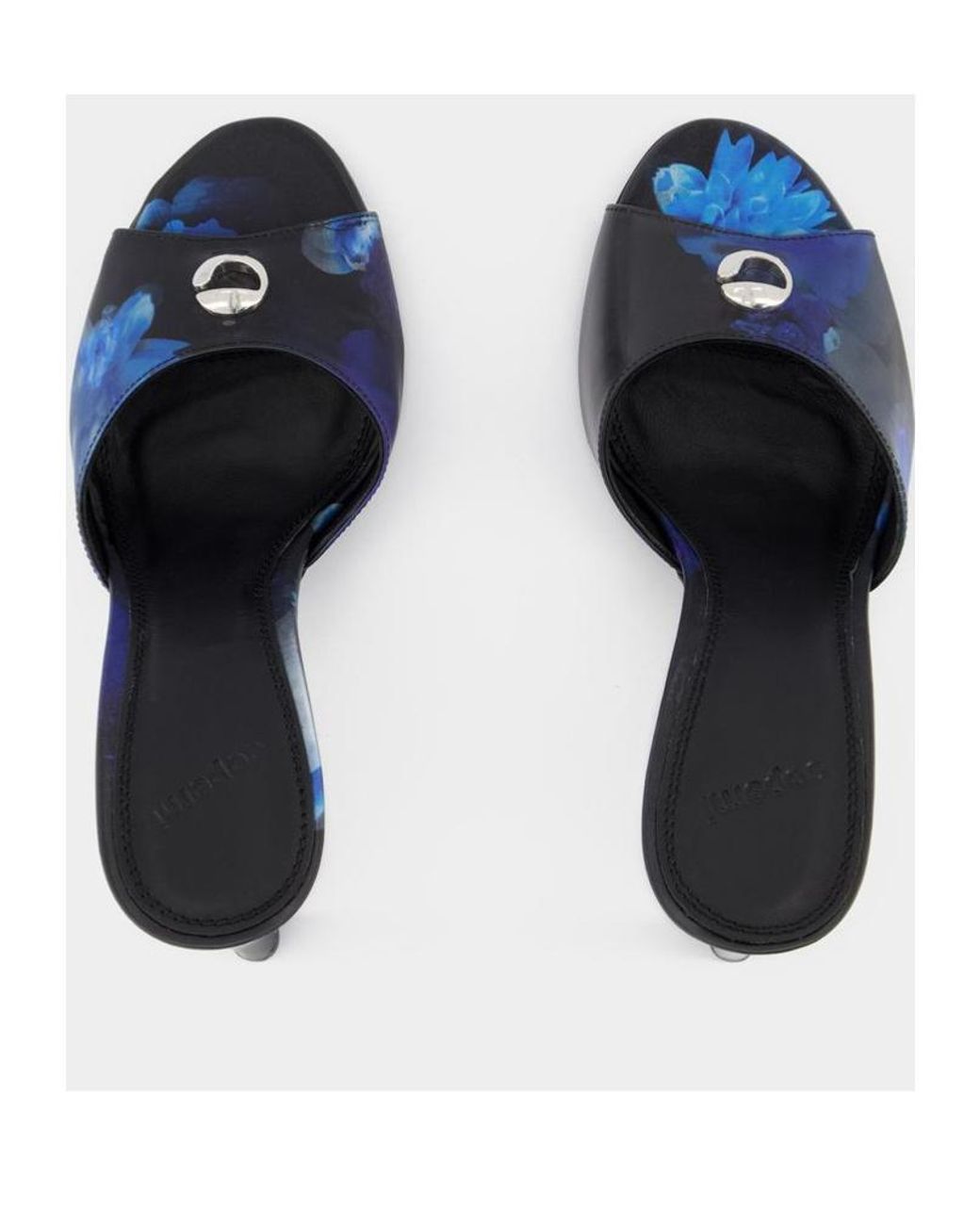 Coperni Blue Holographic Logo Heeled Mules