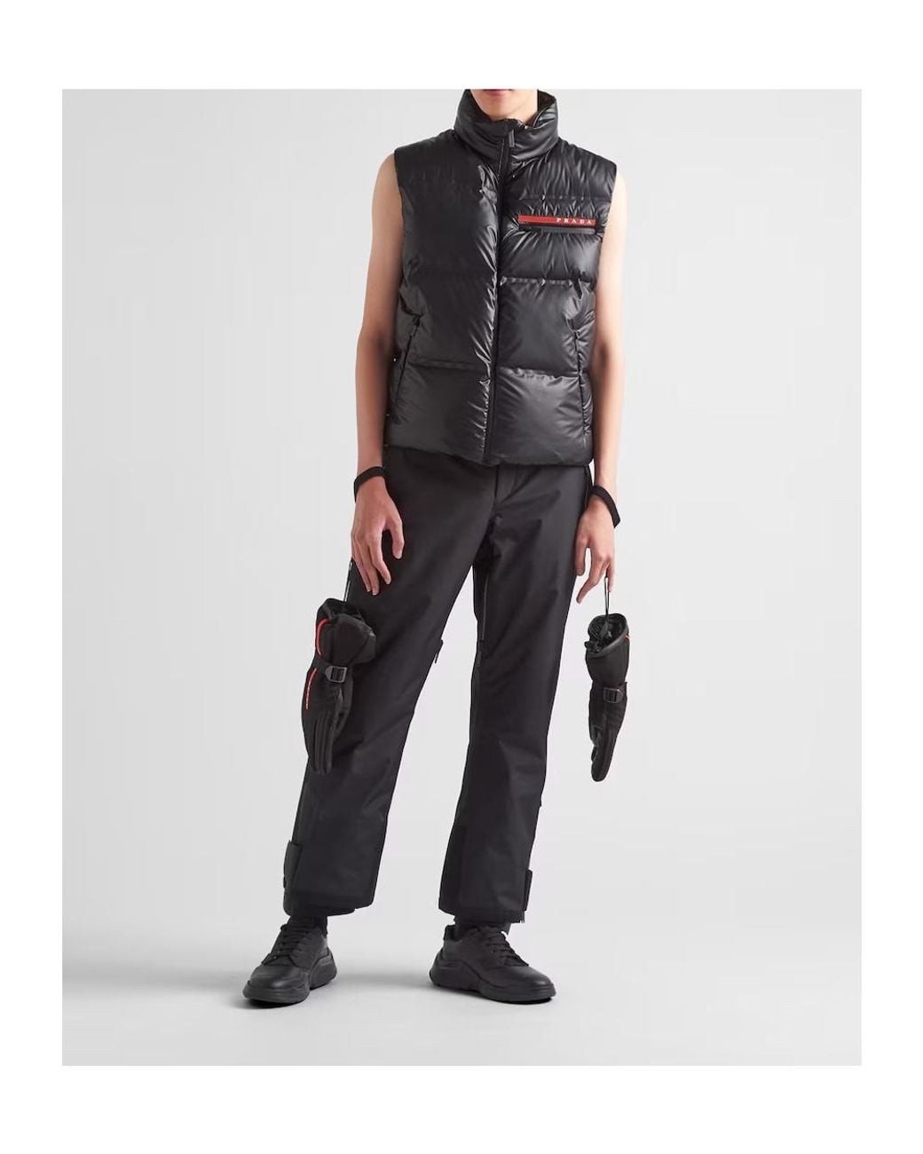 Prada Black Light Technical Fabric Down Vest for men