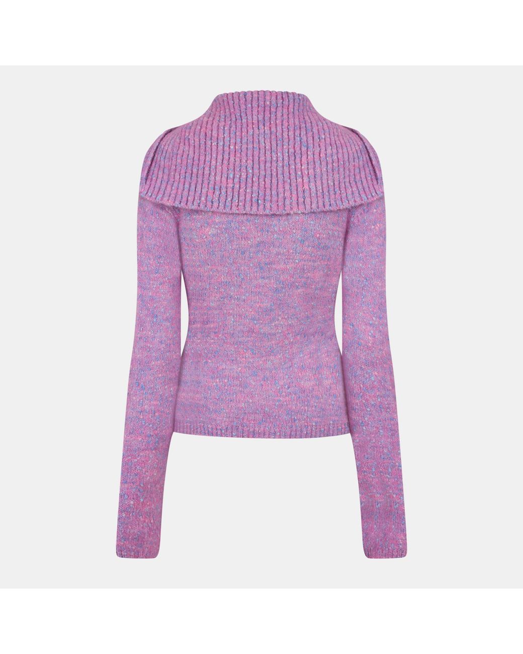 Ganni Purple Zip-Up Knit Jacket