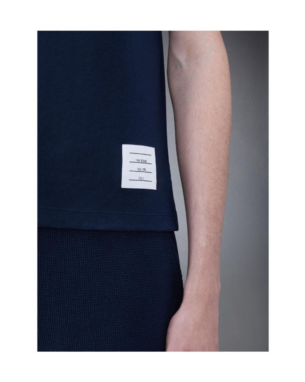 Thom Browne Blue Bar Short Sleeve Polo Shirt for men
