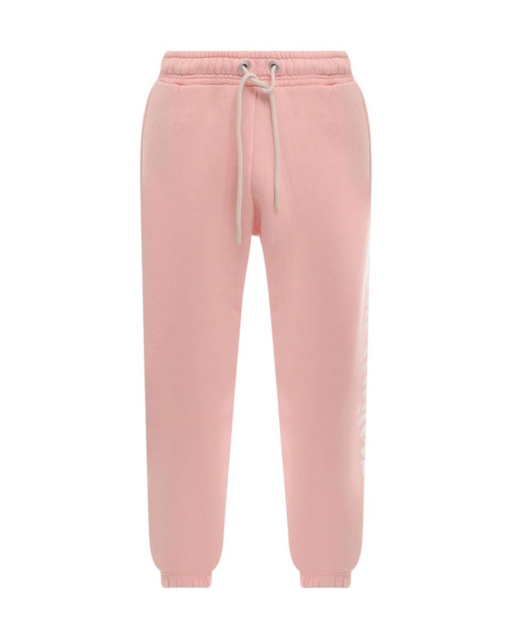 Palm Angels Pink Logo Printed Drawstring Track Pants for men