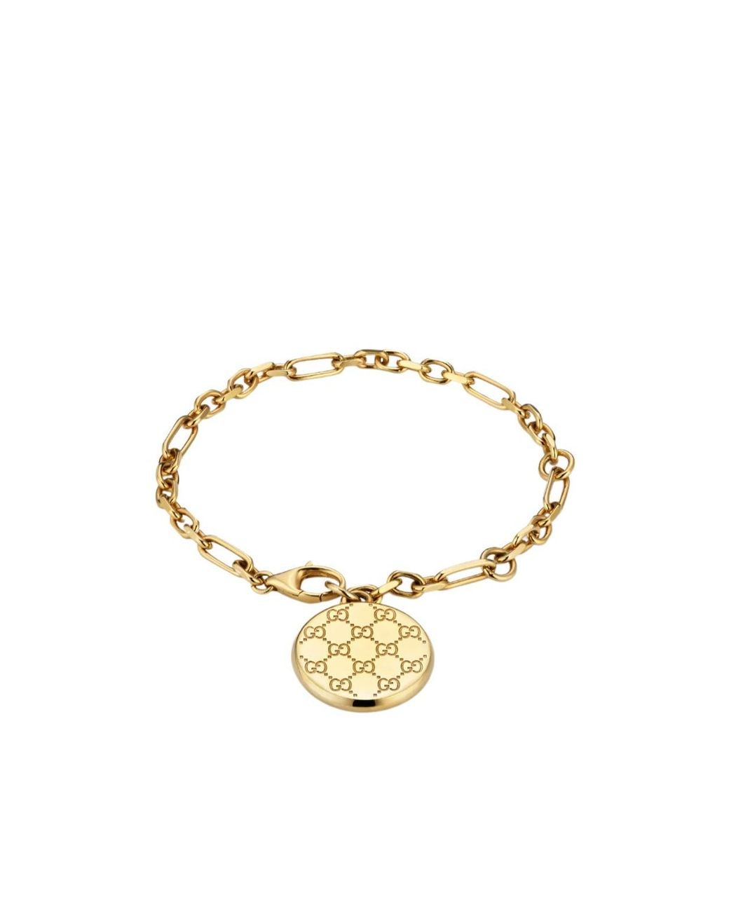 Gucci Metallic Gg Motif Charm Chain Bracelet