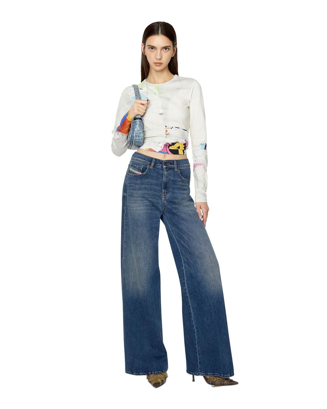 DIESEL Blue High-Rise Flared Jeans