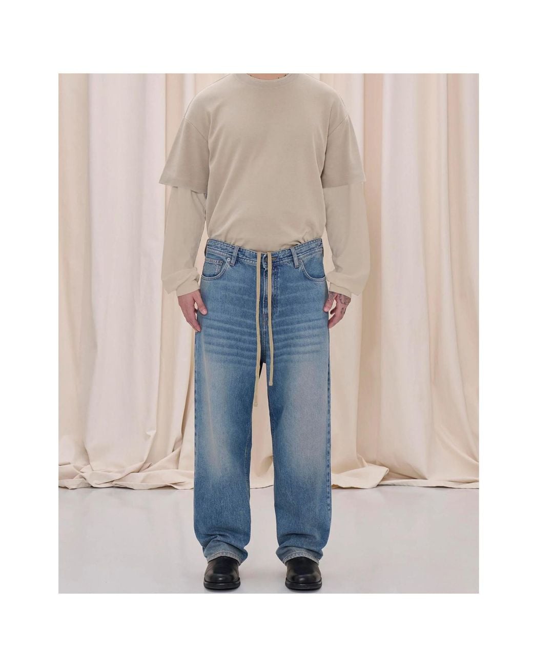 Haikure Blue Ray Wide-Leg Jeans for men