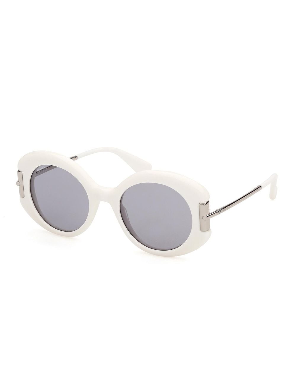 Max Mara White Round Frame Sunglasses