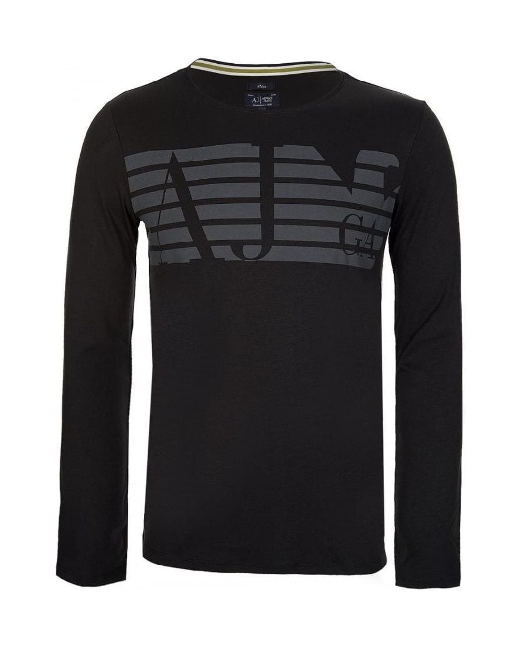 Armani Jeans Black Logo Details T-Shirt for men