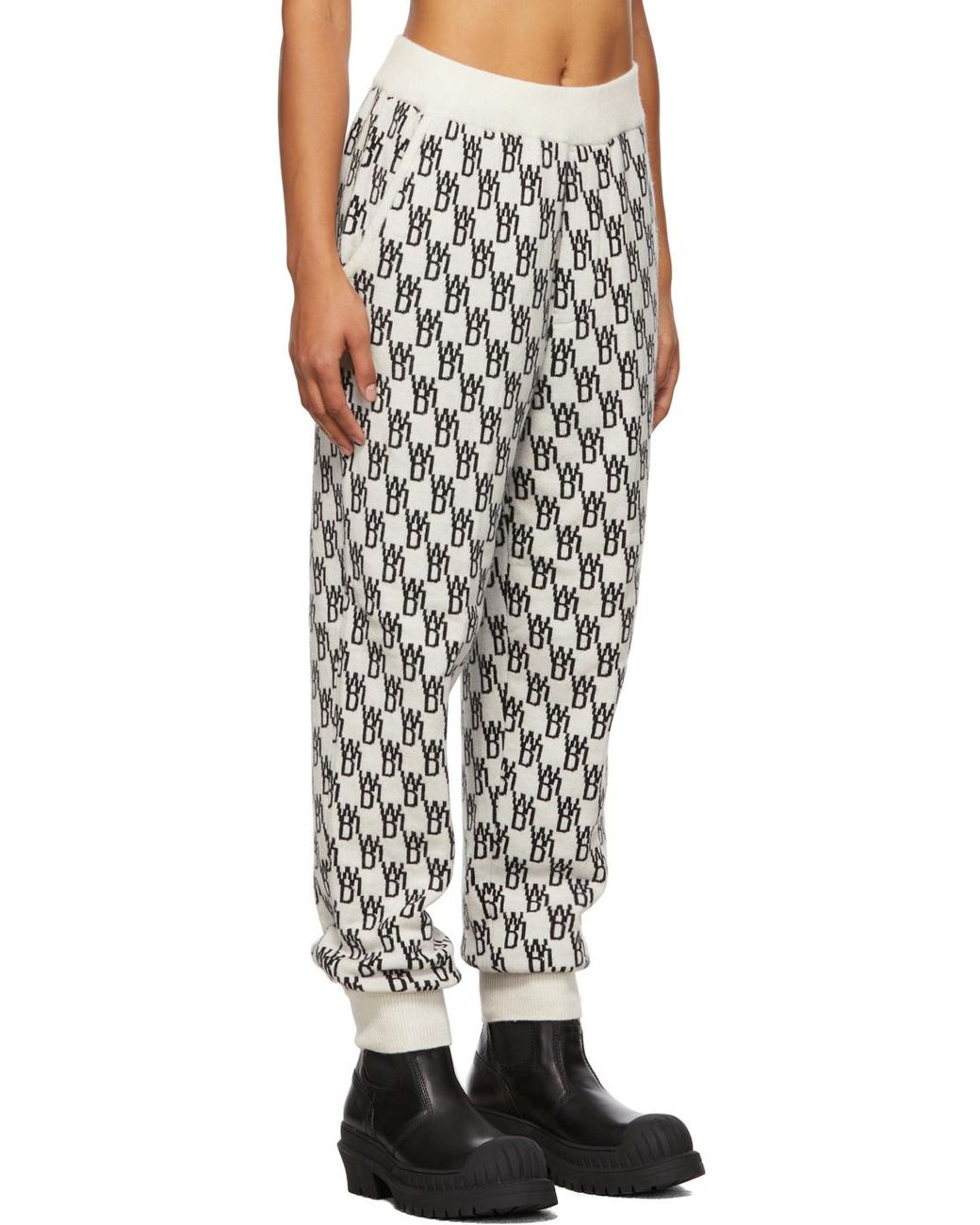 we11done Multicolor Monogram Intarsia-Knit Track Pants