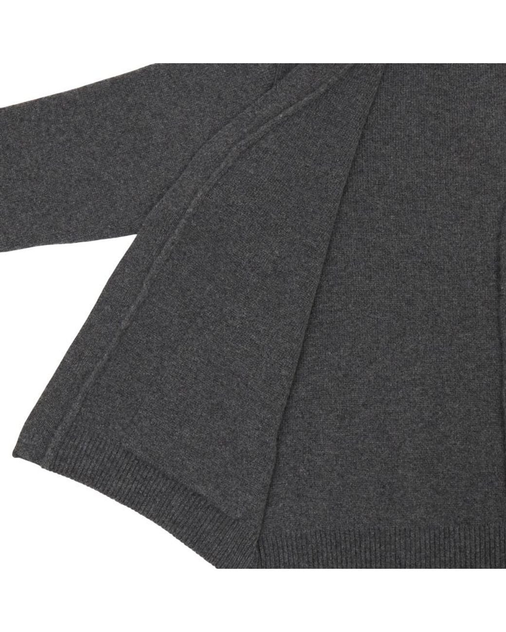 Maison Kitsuné Gray Maison Kitsuné Logo Patch V-Neck Cardigan for men