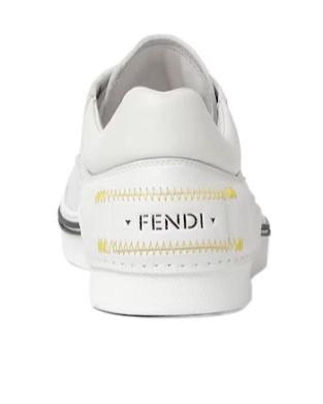 Fendi White Fender Lace-Up Sneakers for men