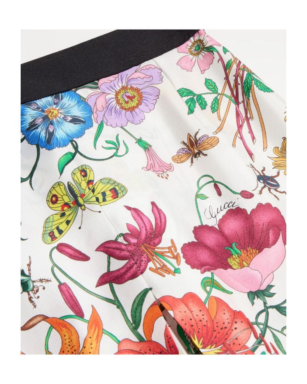 Gucci White Flora Printed Pants