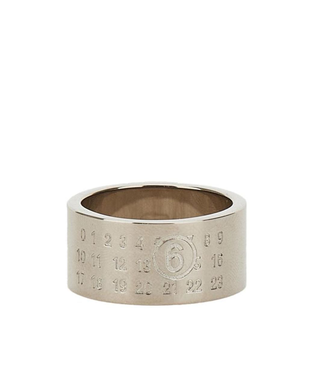 MM6 by Maison Margiela Gray Numeric Logo Ring for men