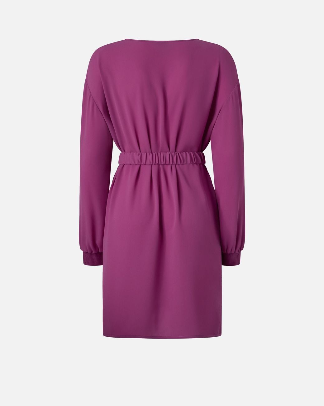 Pinko Purple Belted Balloon-Sleeve Mini Dress