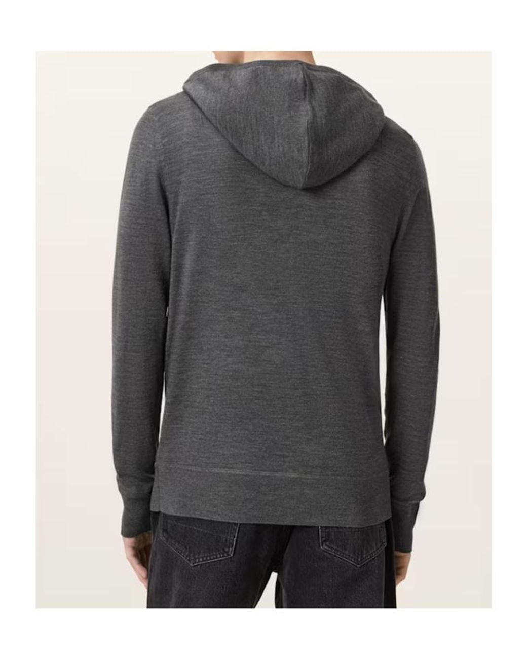 AllSaints Gray Mode Zip-Up Hoodie for men