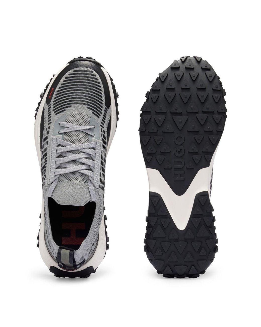 Boss Gray Color Block Trainers for men