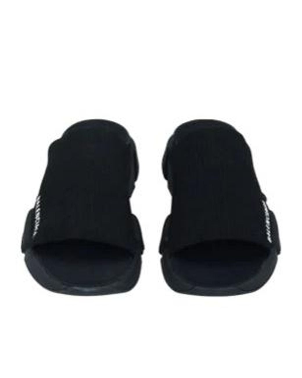 Balenciaga Black Simple Printed Slippers