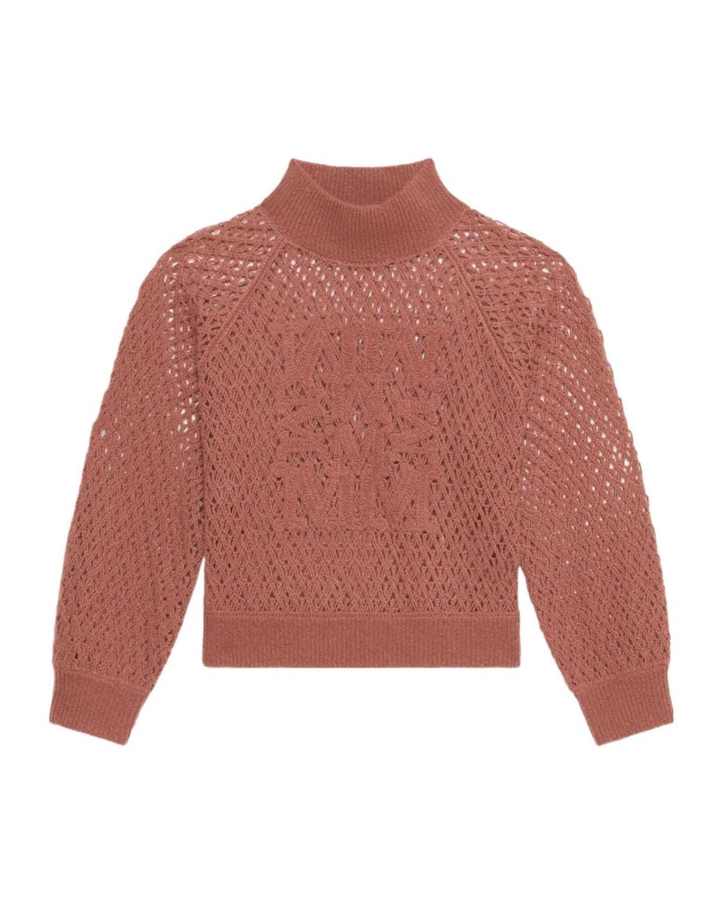 Max Mara Red Logo Detailed Knit Sweater
