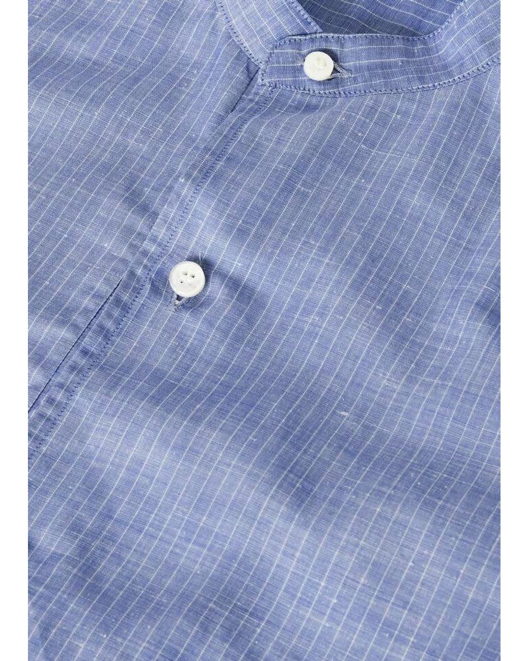 Loro Piana Blue Elia Striped Shirt for men