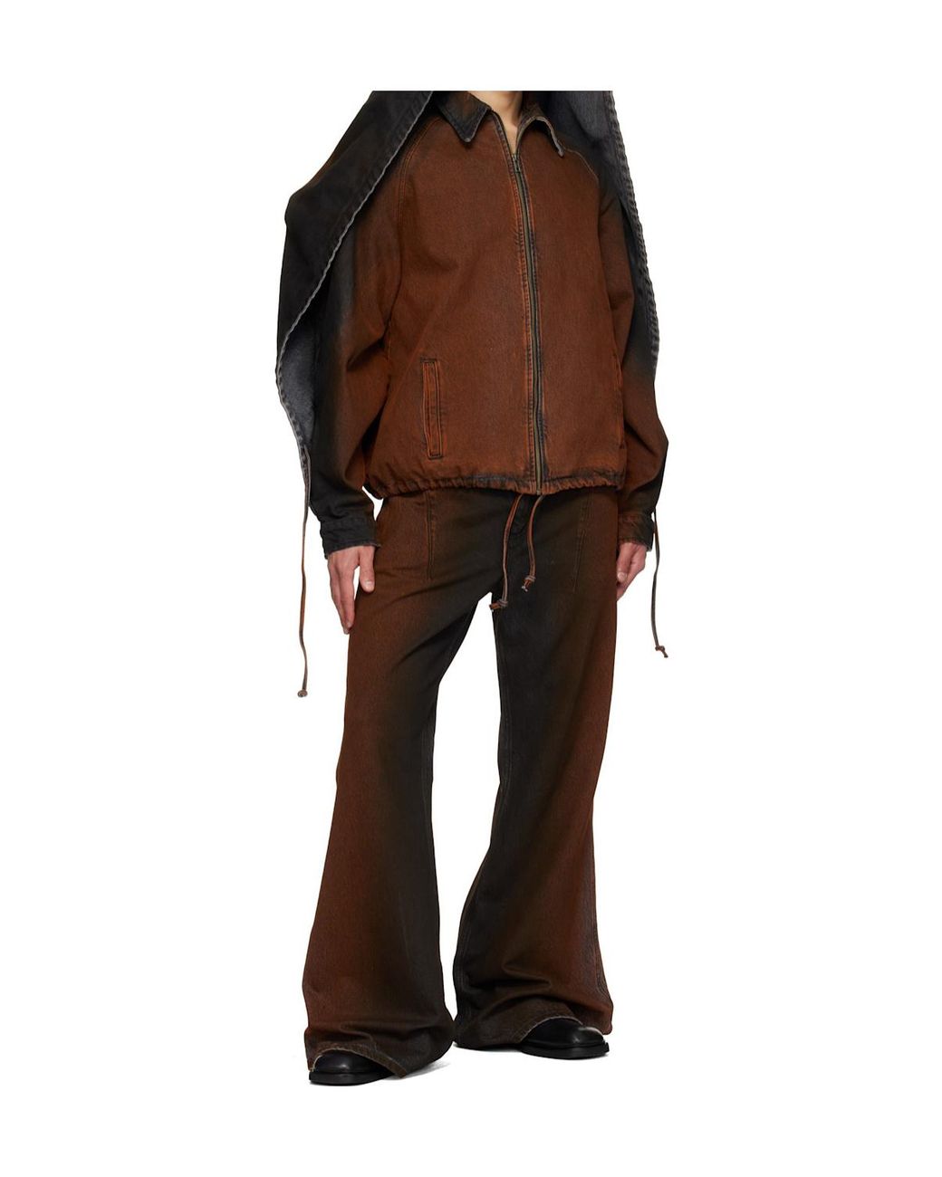 Egonlab Brown Wide-Leg Jeans for men