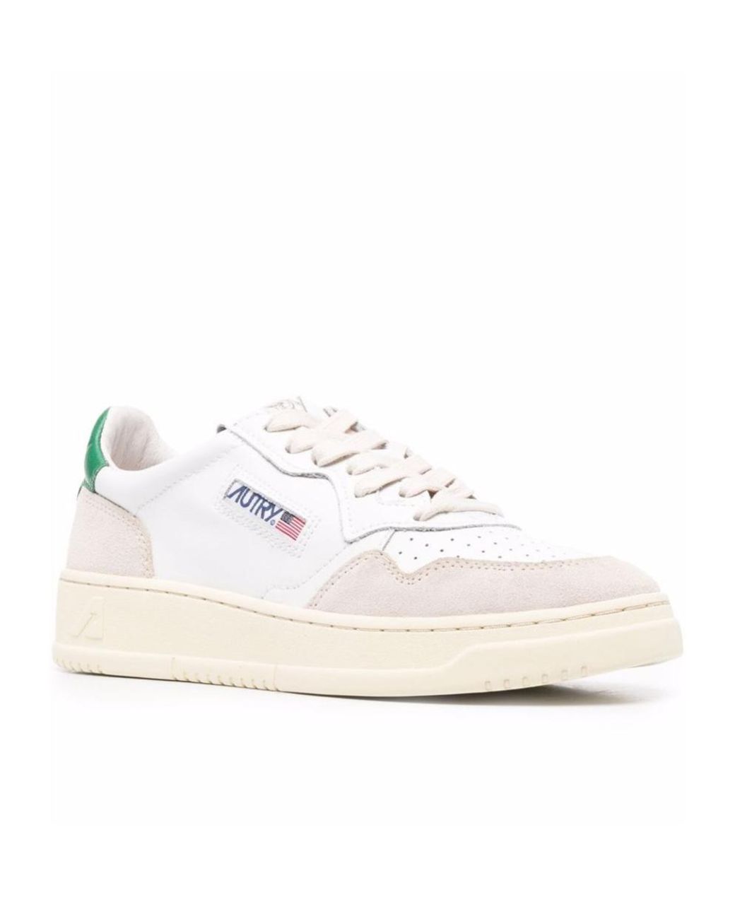 Autry White Medalist Perforated Low-Top Sneakers