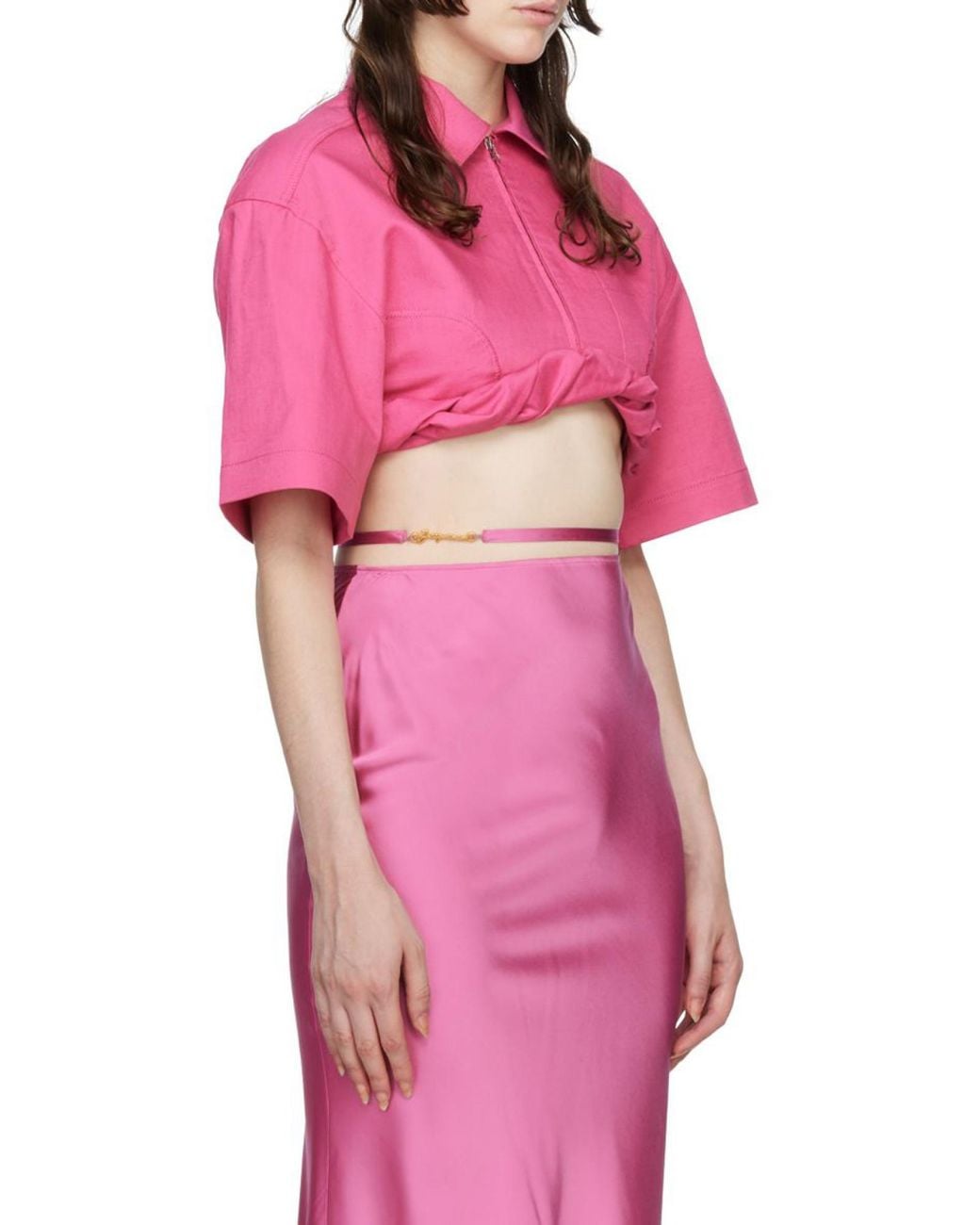 Jacquemus Pink Silpa Cropped Shirt